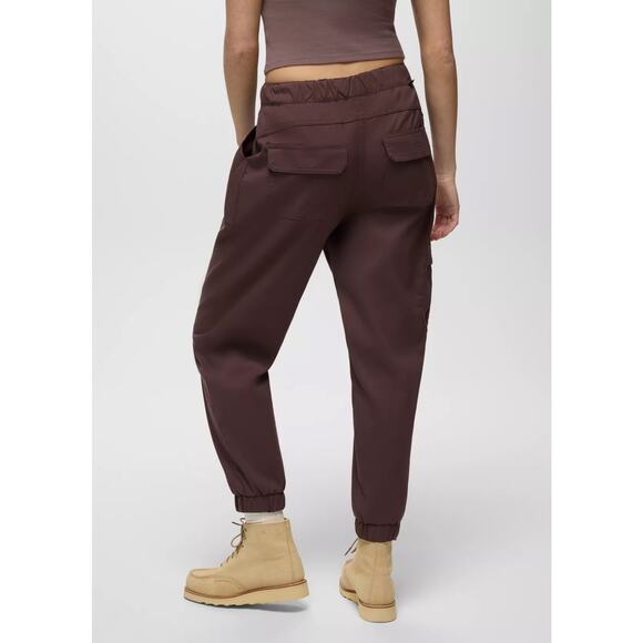 Prana Stretch Zion E-Waist Jogger Women's XS Mocha Relaxed Fit High Rise Cargo - Picture 2 of 10